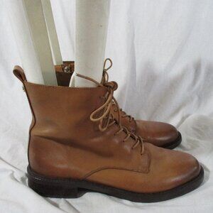 SAM EDELMAN LEATHER NINA Lace Up Victorian Style Ankle BOOT Booties Shoe BROWN